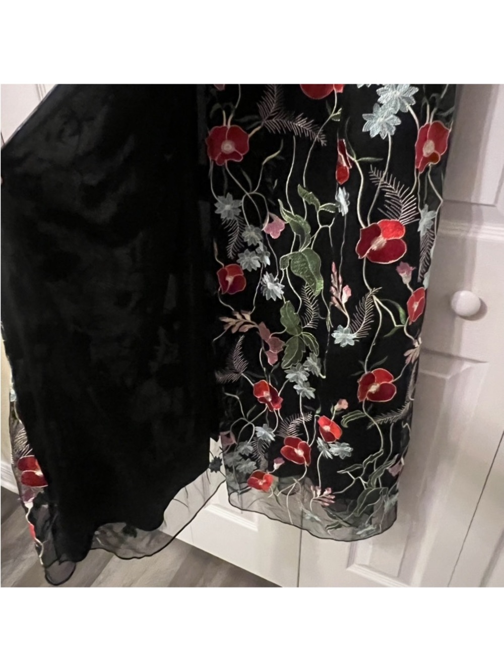EVA BY EVA FRANCO Embroidered Floral  Maxi Wrap Dress size 14 - Picture 8 of 16